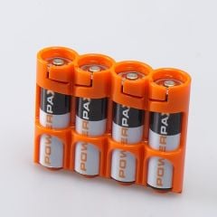 PowerPax SlimLine 4 AA Battery Caddy (Orange)