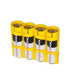 PowerPax SlimLine 4 AA Battery Caddy (Yellow)