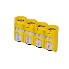 PowerPax SlimLine 4 CR123A Battery Caddy (Yellow)