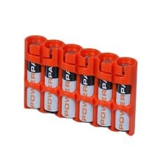 PowerPax SlimLine 6 AAA Battery Caddy (Orange)