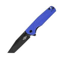 Oknife Ratel Tanto Style Folding Pocket Knife (Liner Lock, Flipper Tab, Blue G10)