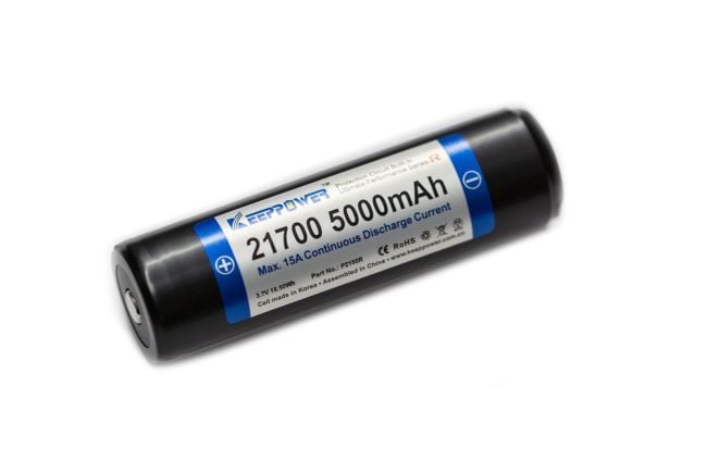 21700 KeepPower P2150R 5000mAh High Discharge Protected Button Top