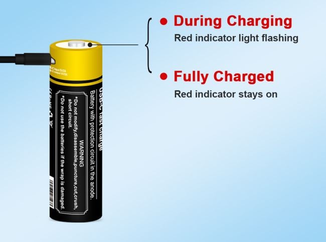 21700 Vapcell P2160B 6000mAh Protected Button Top (Type-C Charge Port)