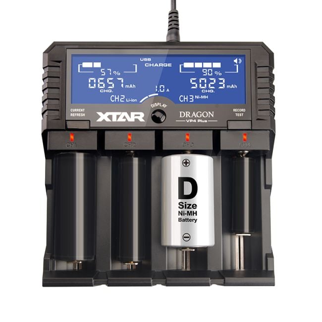 breedte attent racket Xtar Dragon VP4 Plus Li-ion/NiMH/11.1V 3S Charger and Battery Analyzer