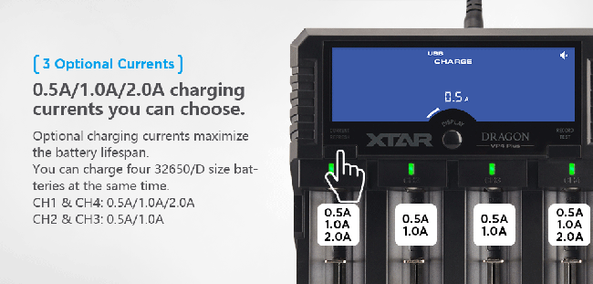 breedte attent racket Xtar Dragon VP4 Plus Li-ion/NiMH/11.1V 3S Charger and Battery Analyzer